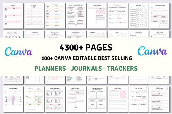 100+ Editable Canva Planners Templates