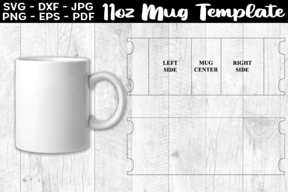 11oz Mug Template Sublimation Full Wrap