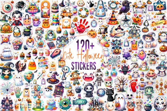 120+ Cute Halloween Stickers Bundle