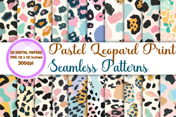 20 Pastel Leopard Print Seamless Pattern