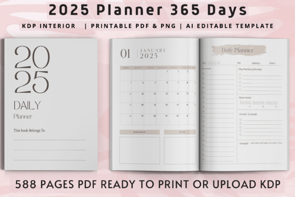 2025 Planner 365 Days | KDP Interior