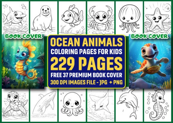 229 Ocean Animals Coloring Pages KDP Graphics 83148869 1 1 580x414 1