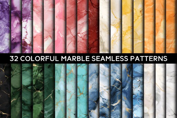 32 Colorful Marble Seamless Patterns