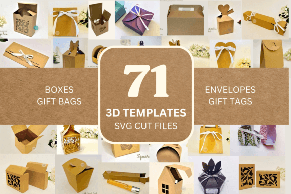 71 SVG Bundle, 3D SVG Box Templates
