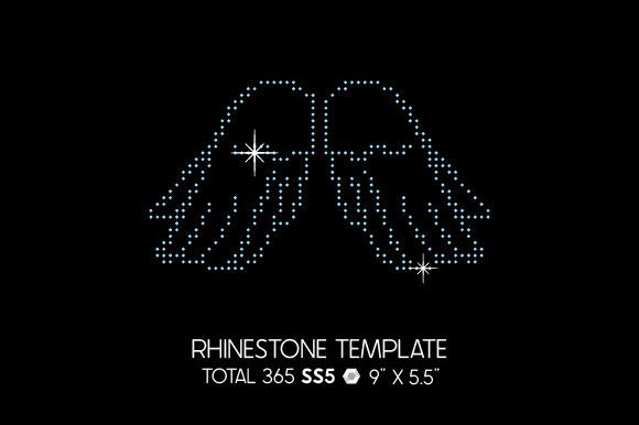 Angel Wings Rhinestone Template