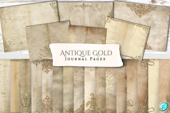 Antique Gold Printable Journal Pages