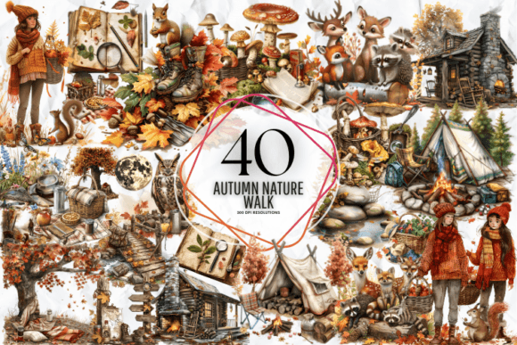 Autumn Nature Walk Clipart