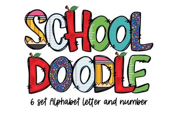 Back to School Doodle Alphabet Letters