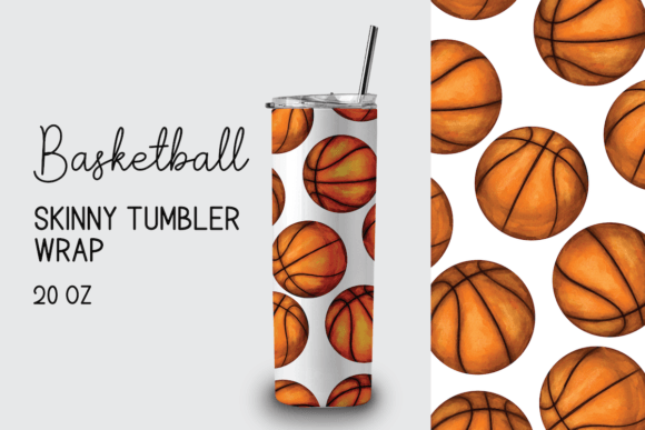 Basketball Skinny Tumbler Wrap 20 Oz