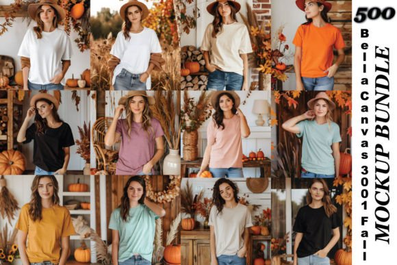 Bella Canvas 3001 Fall Mockup Bundle