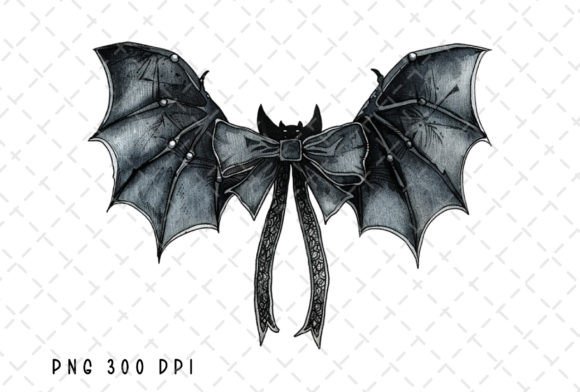 Black Coquette Bat Bow Retro Halloween