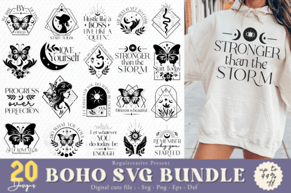Boho Svg Bundle,floral Moon Svg