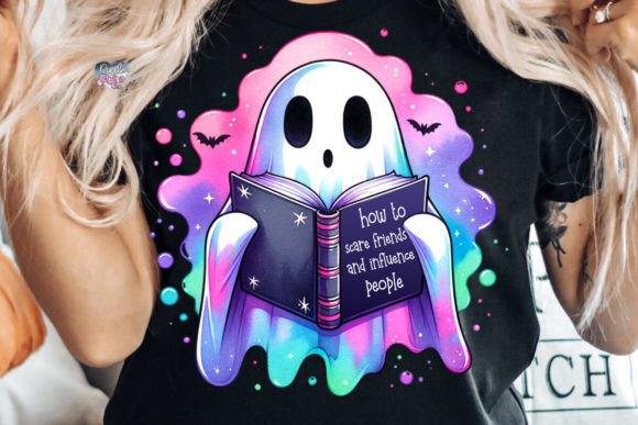 Bookish Halloween Ghost PNG