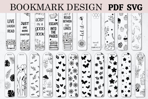 Bookmark SVG Bundle Template Outline