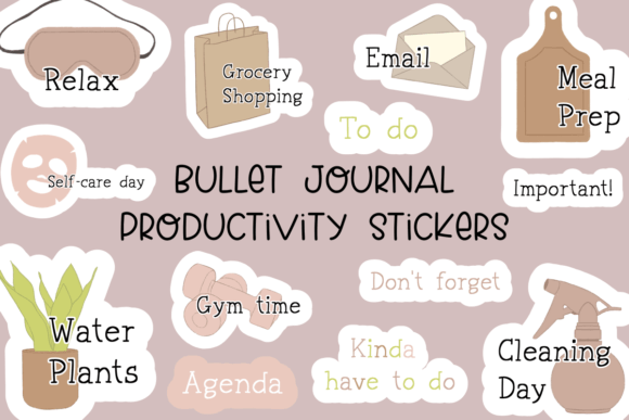Bullet Journal Productivity Stickers Set