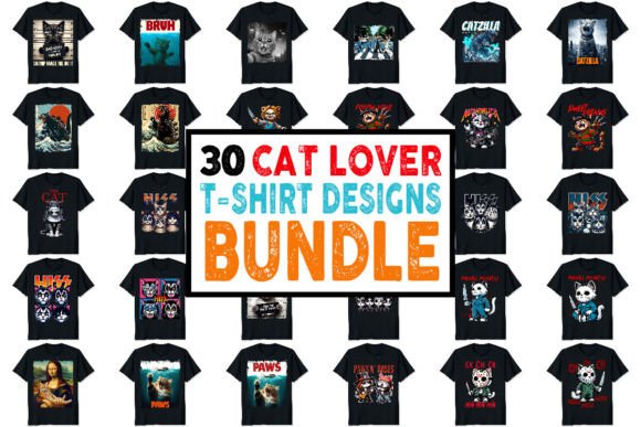 Bundle Cats Lovers T-shirt Designs PNG