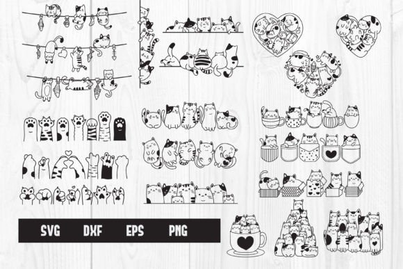Bundle Cute Cats SVG, Funny Cat Cat Clip