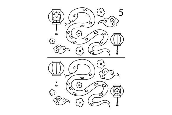 Chinese Year of the Snake Spot the Differences