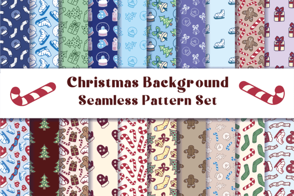 Christmas Background Seamless Pattern Set