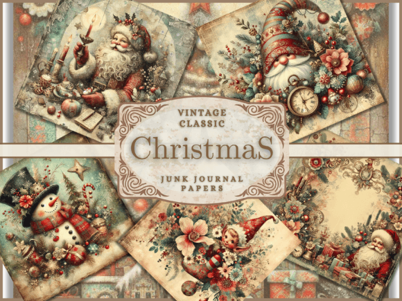 Christmas Backgrounds – Junk Journal Kit