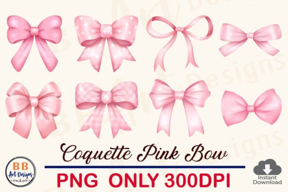 Coquette Pink Bow PNG, Ribbon Clipart