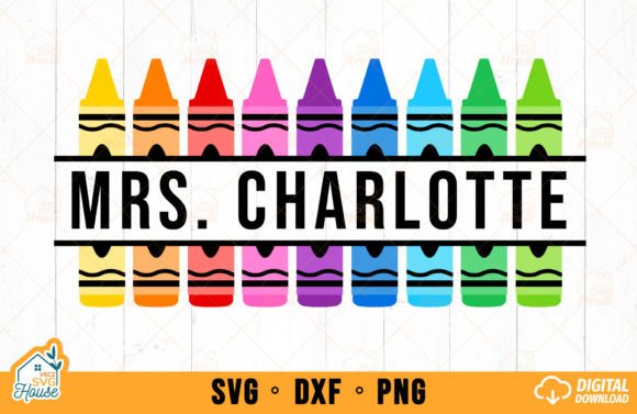 Crayon Split Monogram SVG School Teacher