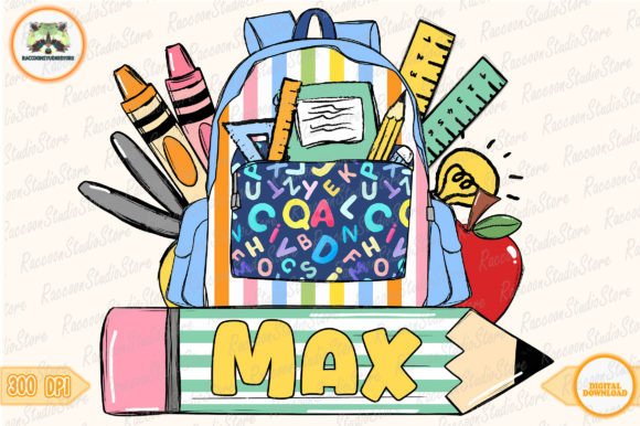 Custom Name Backpack Png