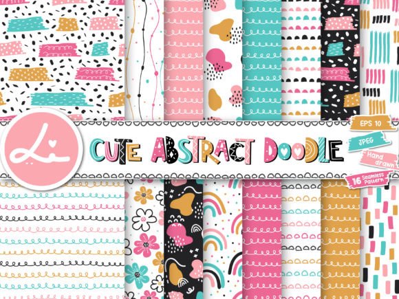 Cute Abstract Doodle Pattern Pack