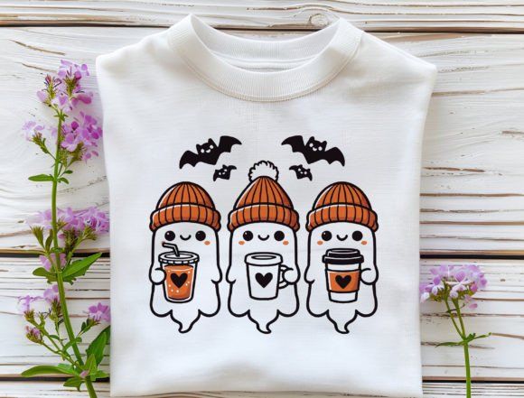 Cute Coffee Ghosts Png, Halloween Ghost