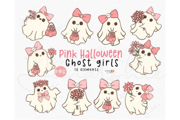 Cute Halloween Cute Ghost Girl Clip Art