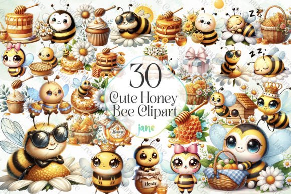 Cute Honey Bee Sublimation Clipart