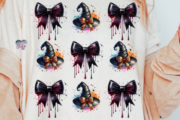 Dark Coquette Bows PNG Halloween Witch