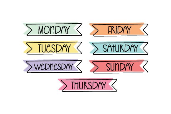 Days of the Week Planner Stickers