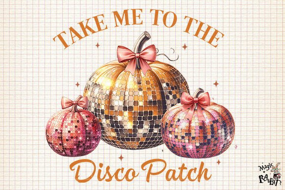 Disco Ball Pumpkin Png, Fall Png, Autumn
