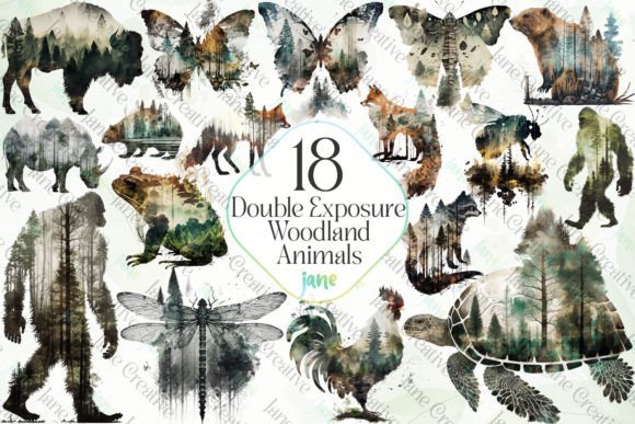 Double Exposure Woodland Animals Bundle