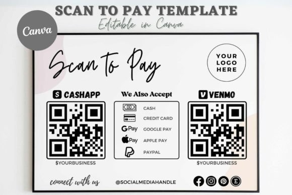 Editable Scan to Pay Card Canva Template