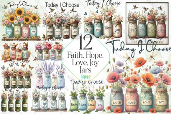 Faith Hope Love Jars Sublimation Bundle
