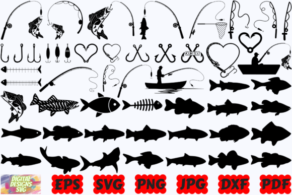 Fishing Silhouette | Fish SVG | Cut File