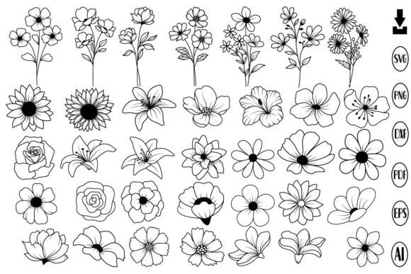 Flowers Svg Bundle, Flower Svg, Floral