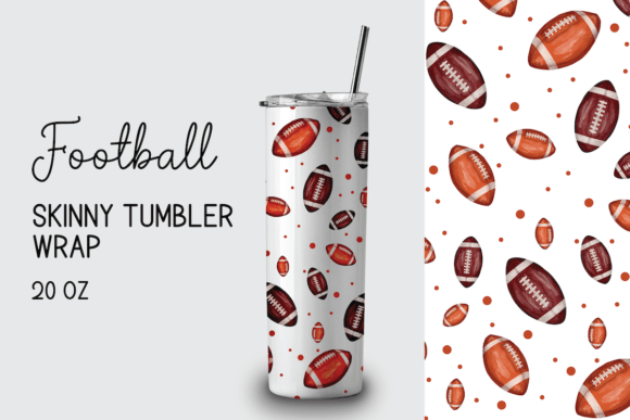 Football Skinny Tumbler Wrap 20 Oz