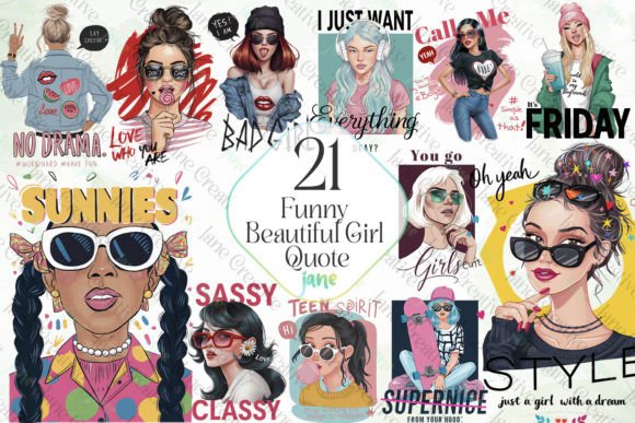 Funny Beautiful Girl Quotes Sublimation