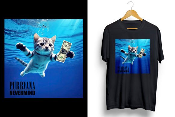 Funny Cat Purrvana Nevermind PNG