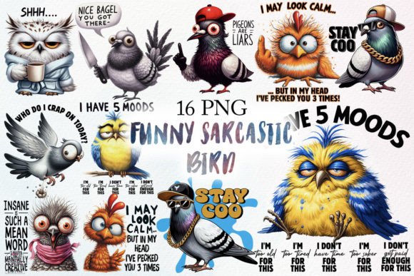 Funny Sarcastic Bird Sublimation Bundle