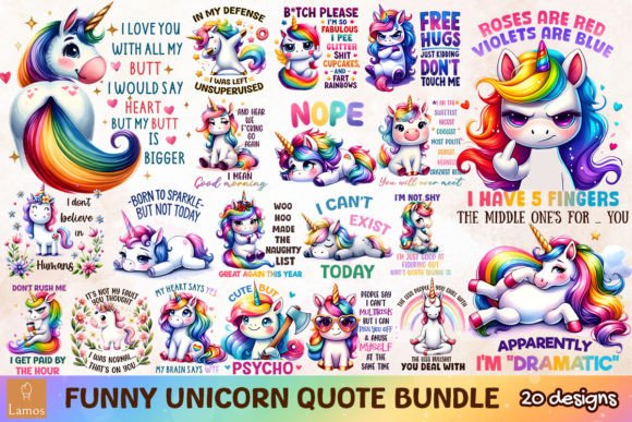 Funny Unicorn Quote Bundle