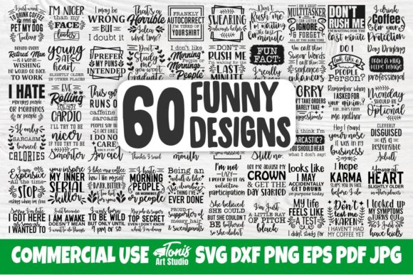 Funny Quotes Svg Bundle | 60 Designs