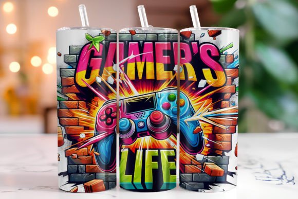 Gamer’s Life 20oz Tumbler Wrap Design