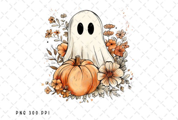 Ghost Pumpkin Autumn Halloween Fall PNG