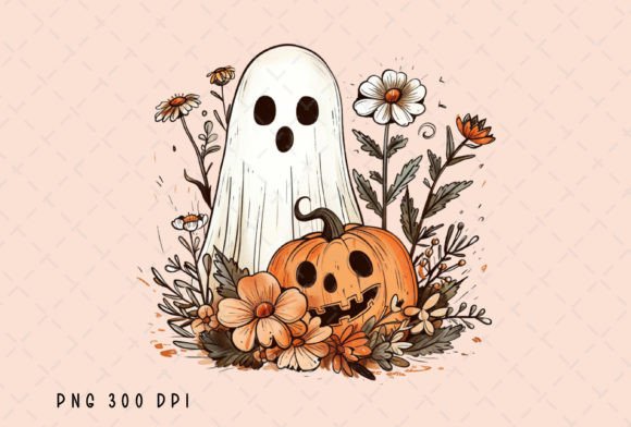 Ghost Pumpkin Fall Autumn Halloween PNG