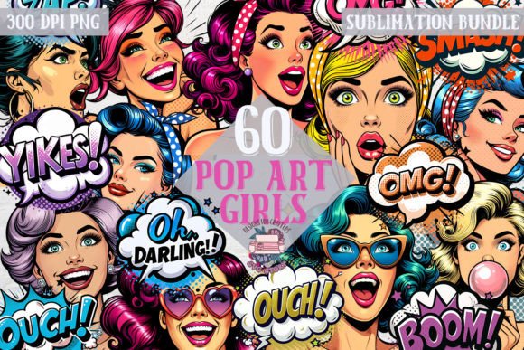 Girls Sublimation Clipart Pop Art 60 PNG