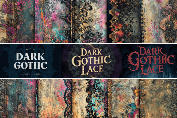Gothic Lace Junk Journal Page